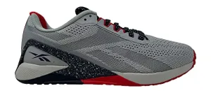 Reebok Men's Nano X1 Cross Trainer, Pure Grey 3/Vector Navy/Vector Red, 10