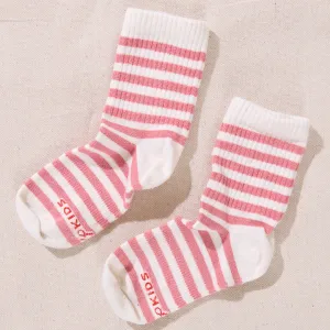 Scooter Mid Crew Sock - Pink Stripe
