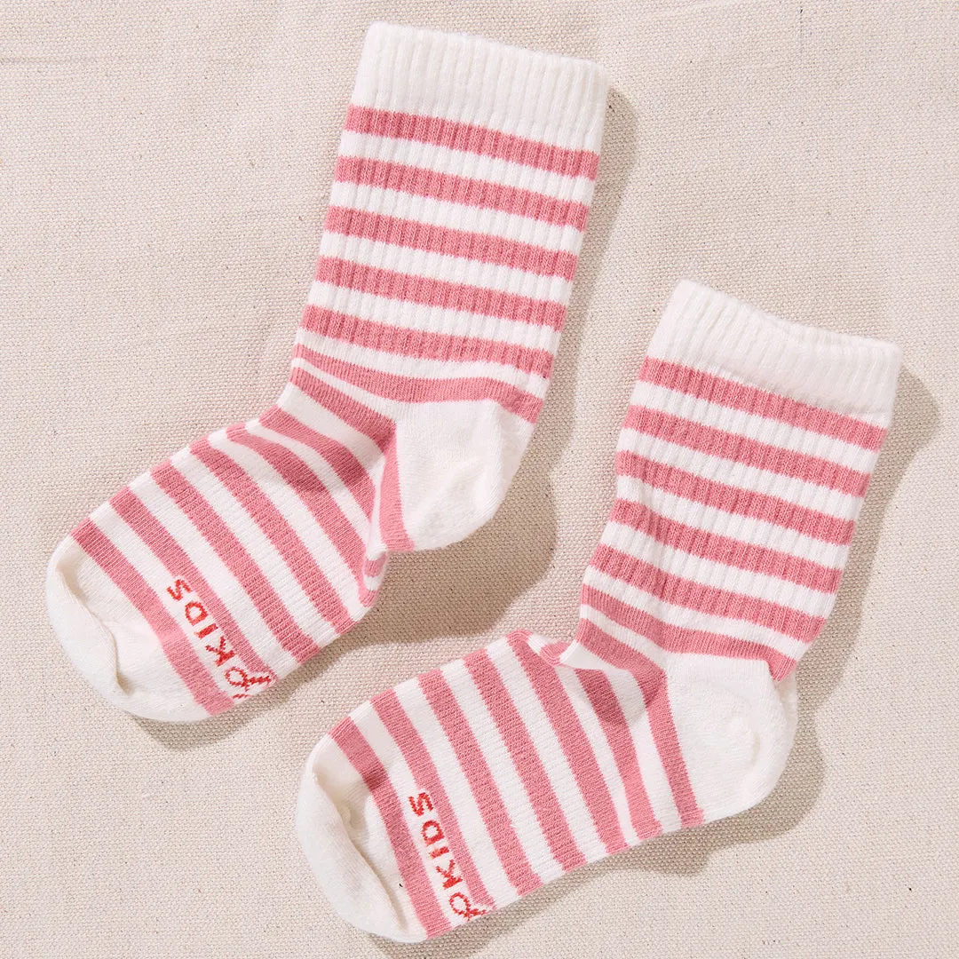 Scooter Mid Crew Sock - Pink Stripe