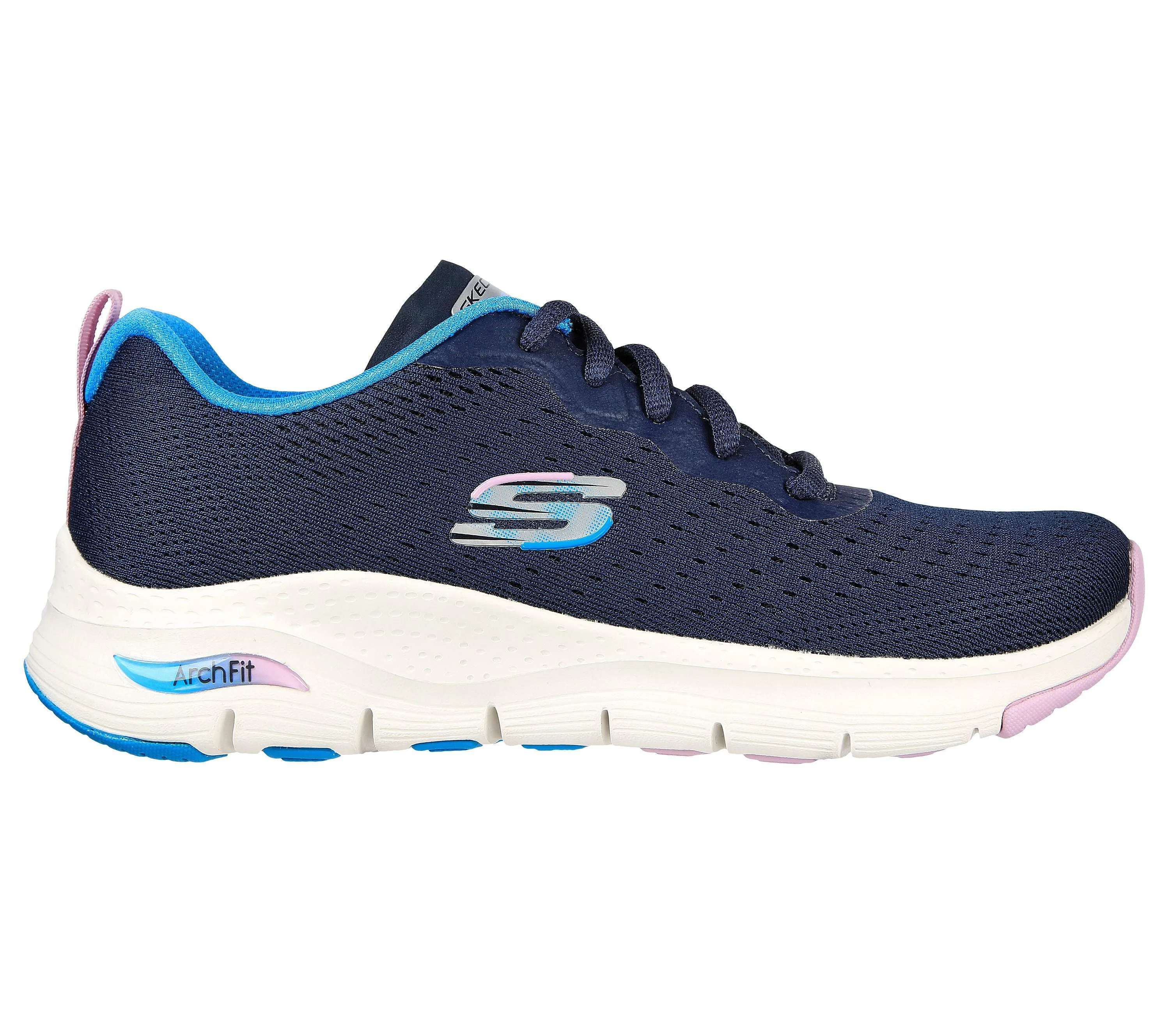 Skechers 149722/NVMT Navy Womens Arch Fit Casual Comfort Lace Up Shoes