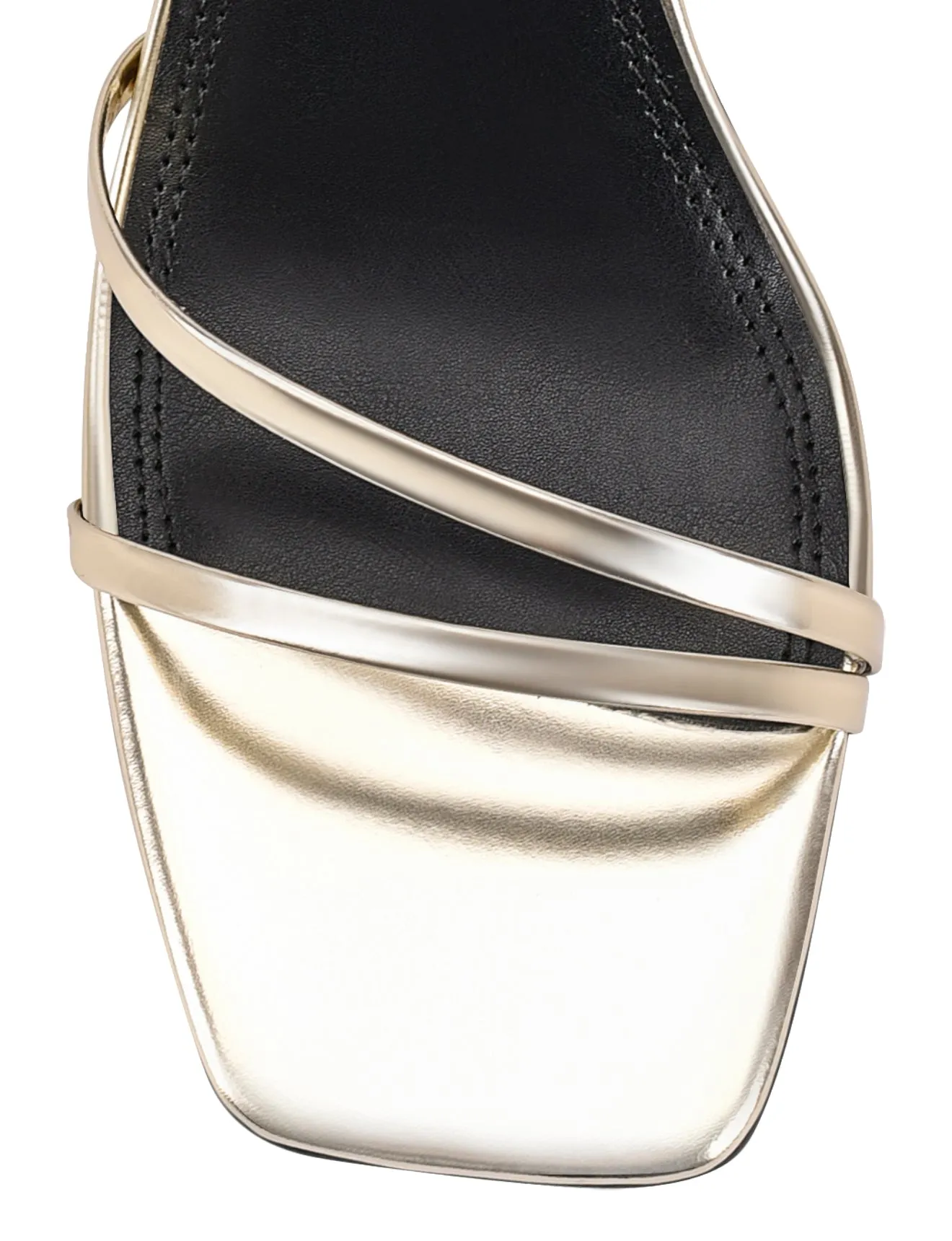 Starling Strappy Block Heels - Gold Mirror Metallic Leather