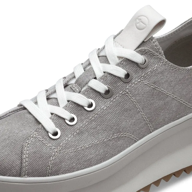 Tamaris Womens Light Grey Lace-Up Shoe 1-23731-41