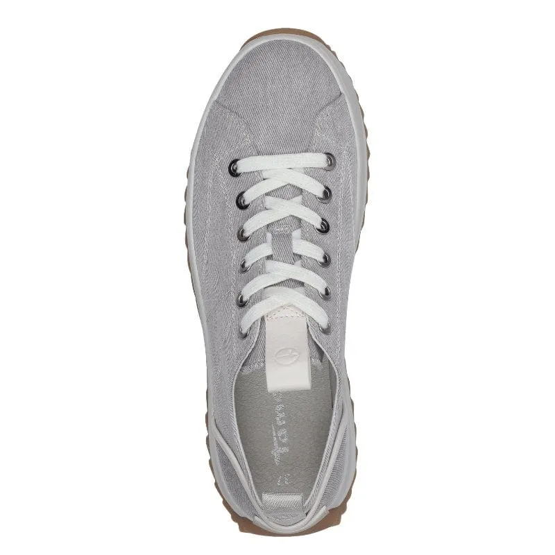 Tamaris Womens Light Grey Lace-Up Shoe 1-23731-41