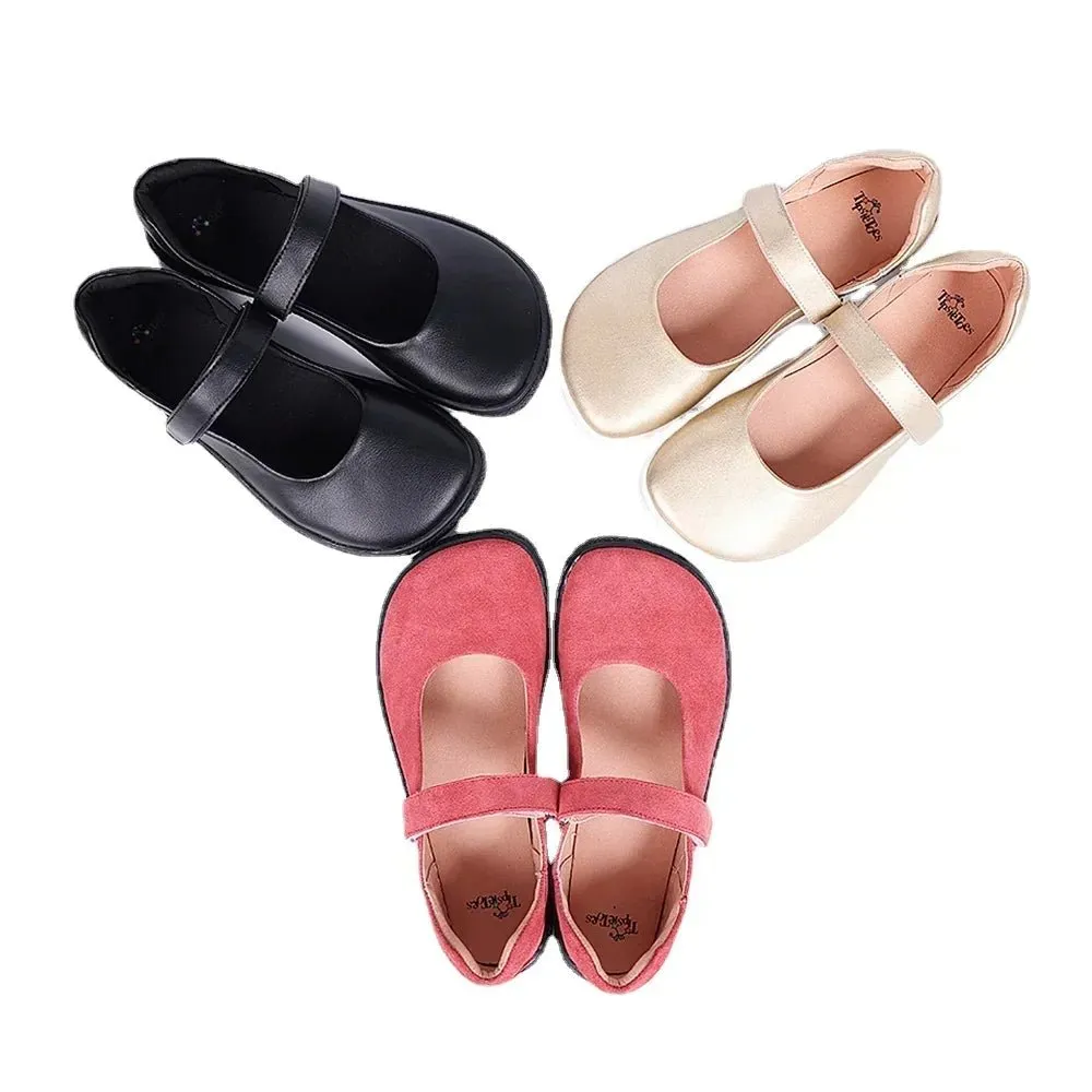 Tipsietoes Barefoot Leather Ballerinas - Zero Drop, Wide Toe Box, Lightweight Flats for Women