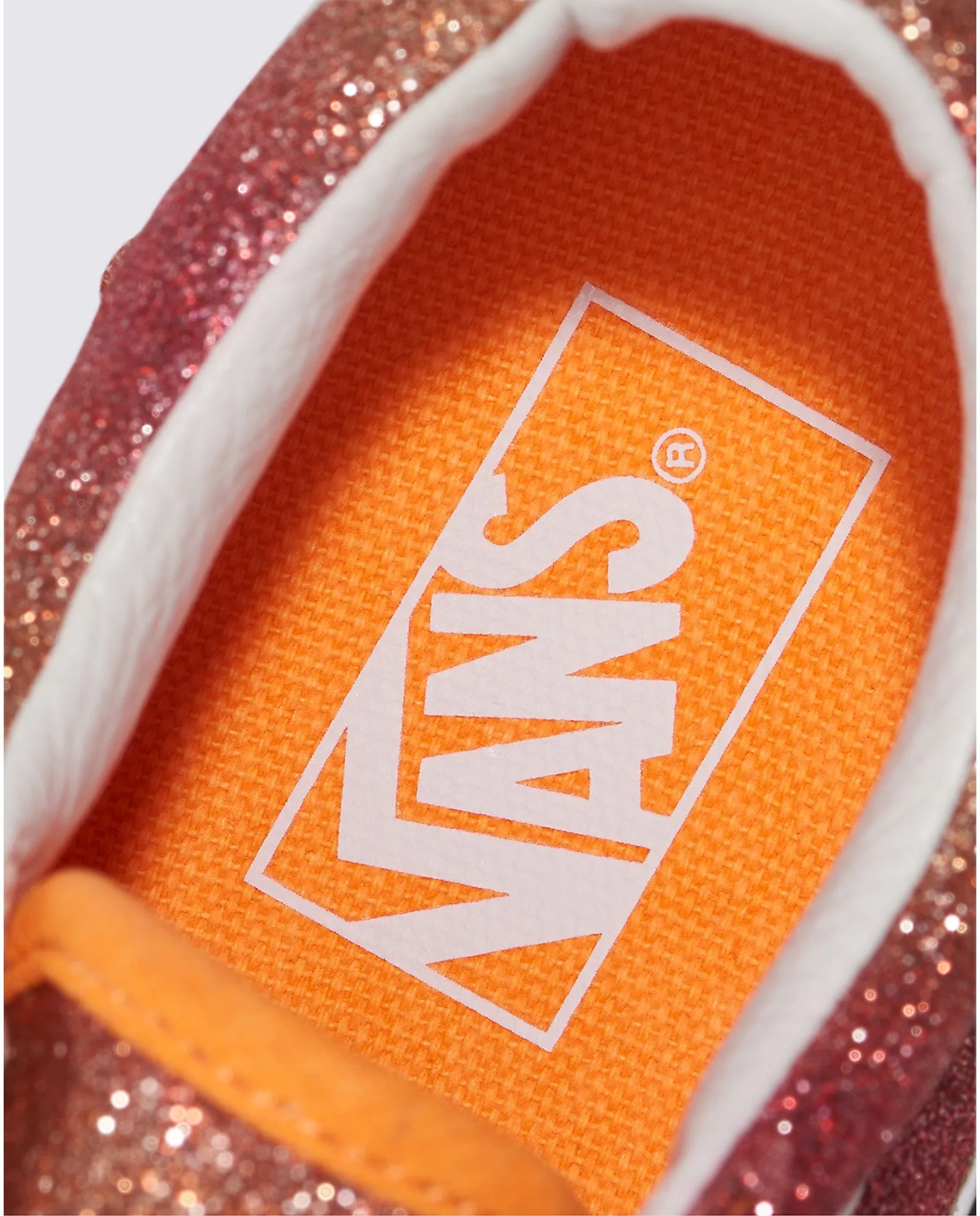 VANS Kids Old Skool V Trainers - Sunrise Glitter / White