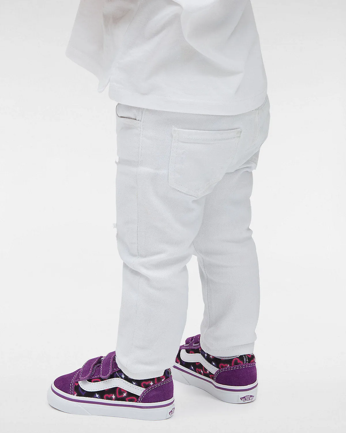 VANS Toddler Old Skool V Neon Hearts Trainers - Purple