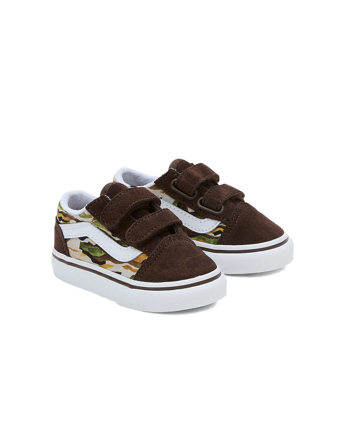 VANS Toddler Old Skool V Painted Camo Trainers - Brown