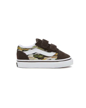 VANS Toddler Old Skool V Painted Camo Trainers - Brown
