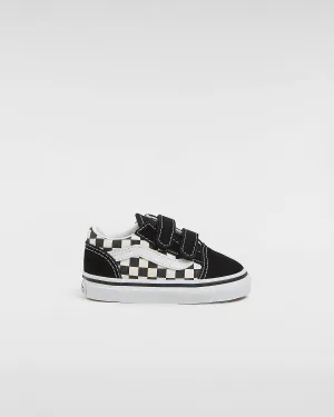 VANS Toddler Old Skool V Primary Check Trainers - Black