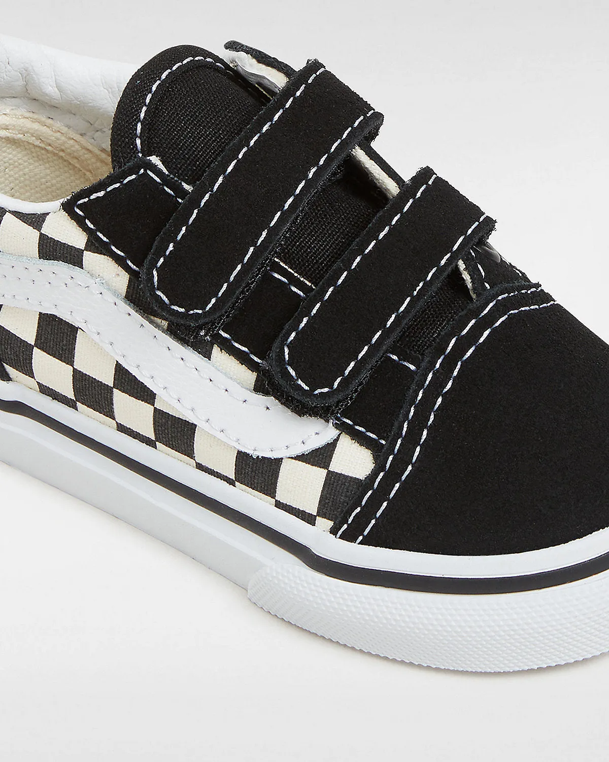 VANS Toddler Old Skool V Primary Check Trainers - Black