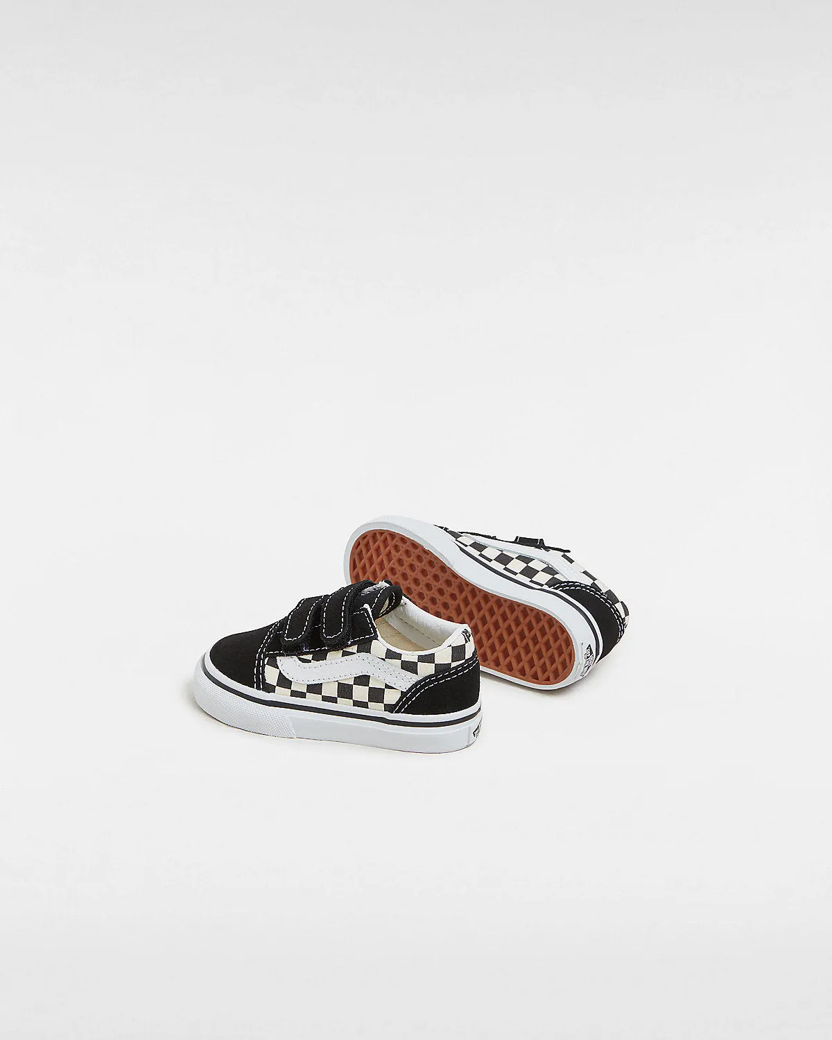 VANS Toddler Old Skool V Primary Check Trainers - Black