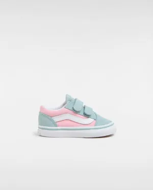 VANS Toddler Old Skool V Sidewall Trainers - Teal Green / Pink