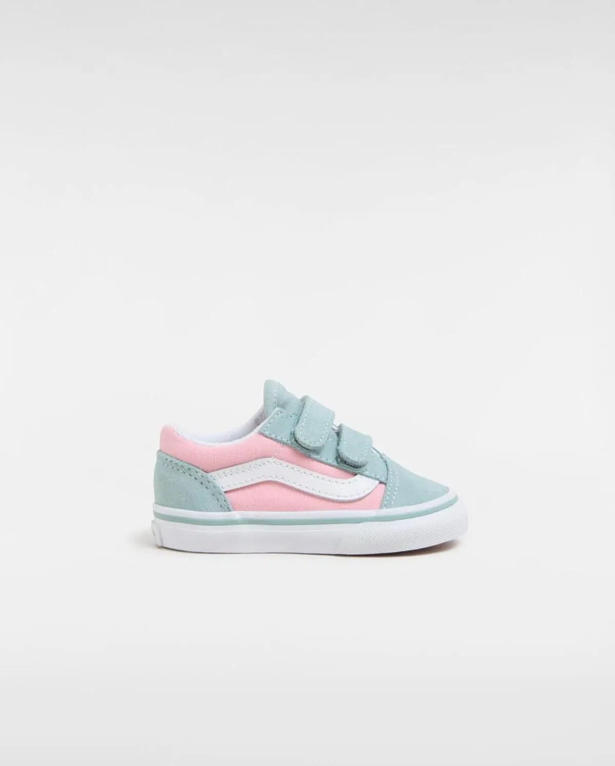 VANS Toddler Old Skool V Sidewall Trainers - Teal Green / Pink