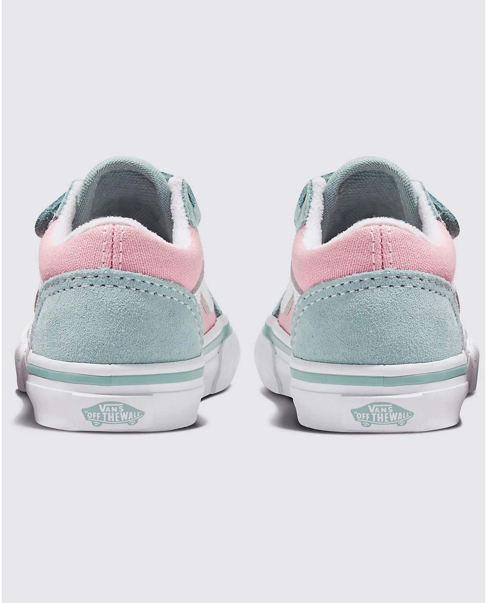 VANS Toddler Old Skool V Sidewall Trainers - Teal Green / Pink