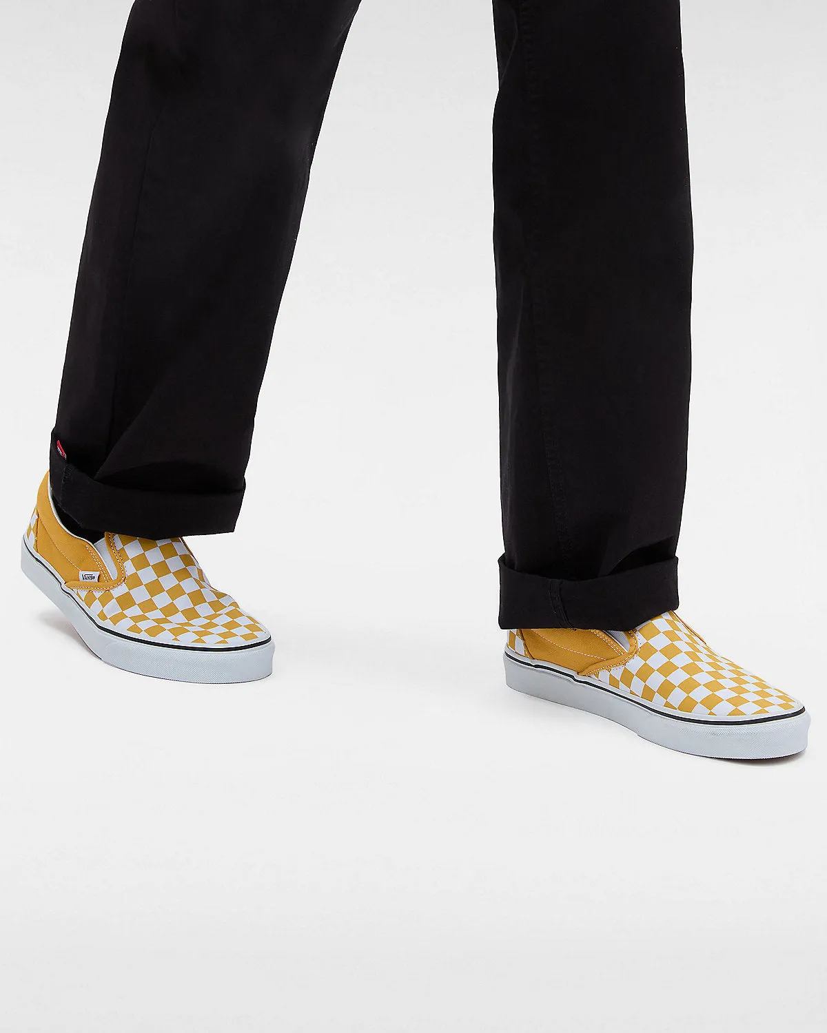 VANS Unisex Classic Slip-On Color Theory Checkerboard Trainers - Golden Glow