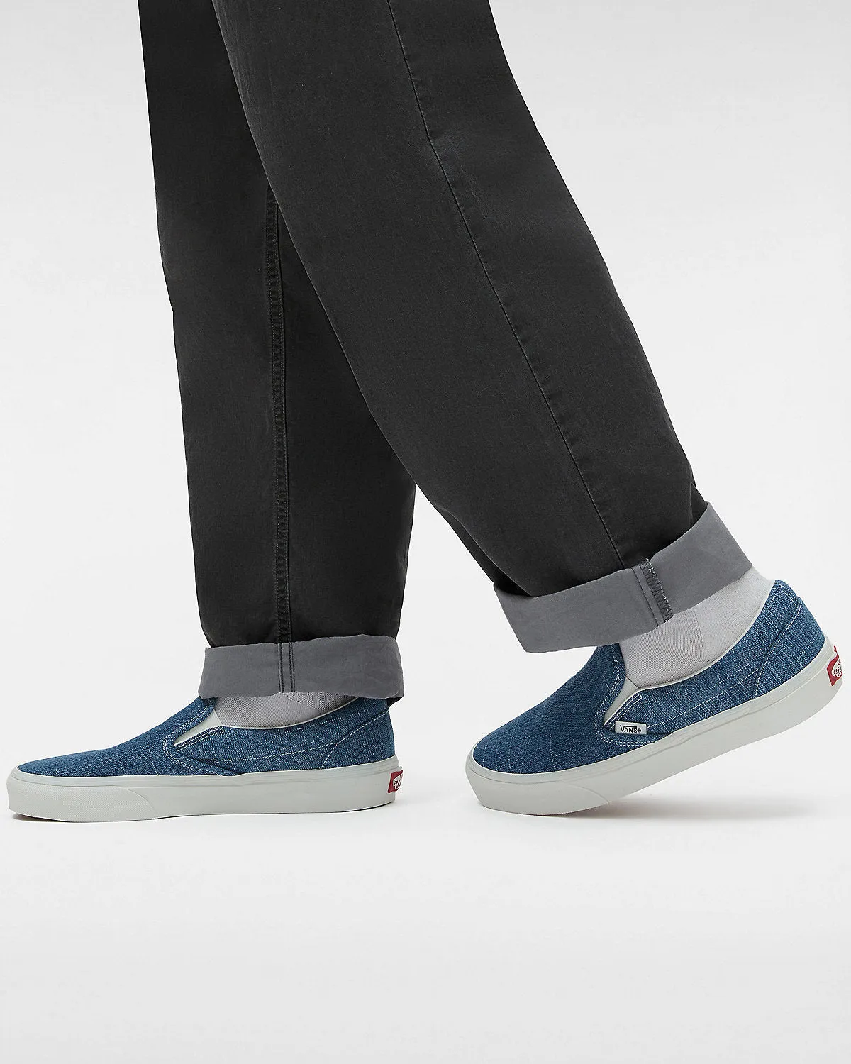 VANS Unisex Classic Slip-On Threaded Denim Trainers - Blue