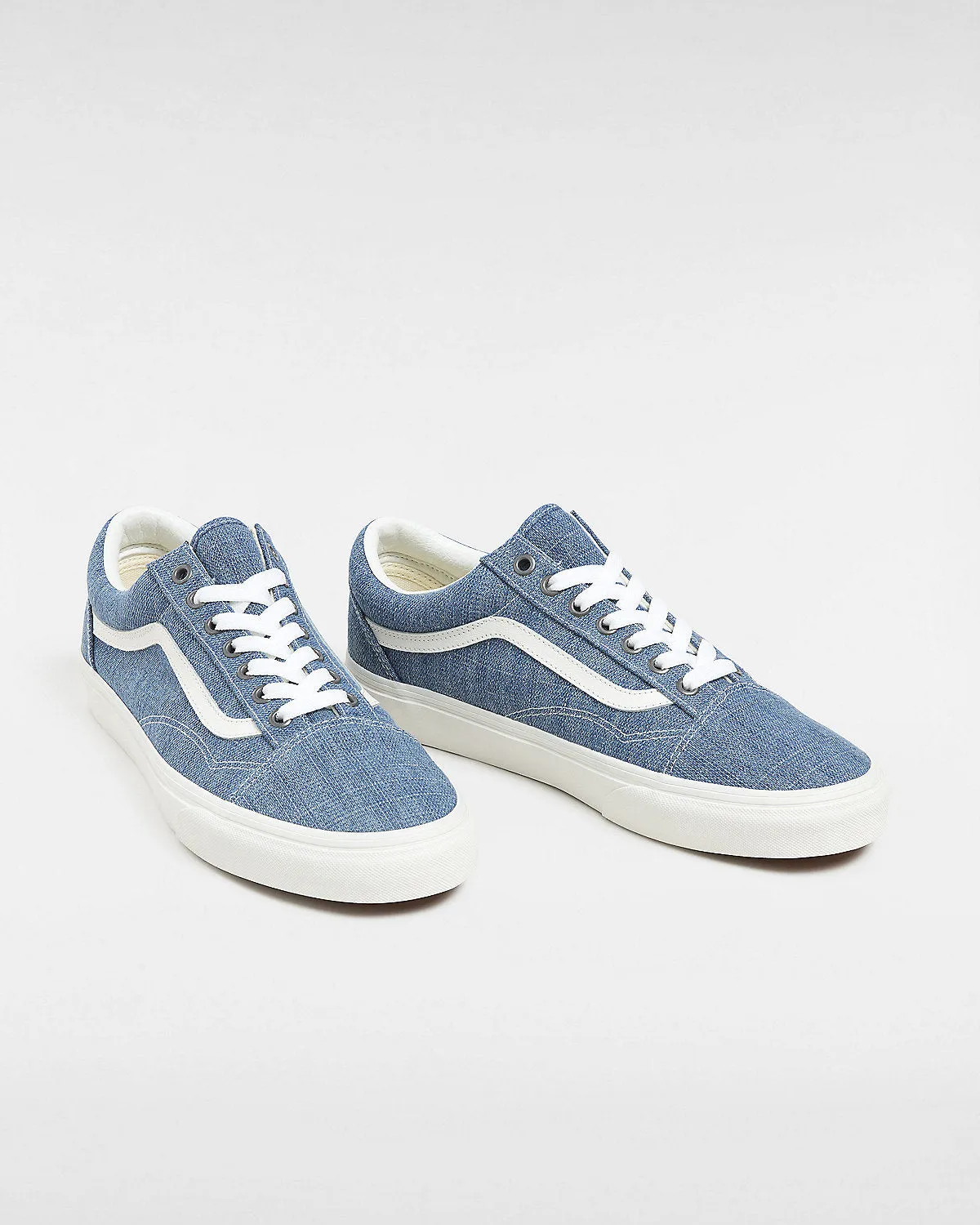 VANS Unisex Old Skool Threaded Denim Trainers - Blue / White