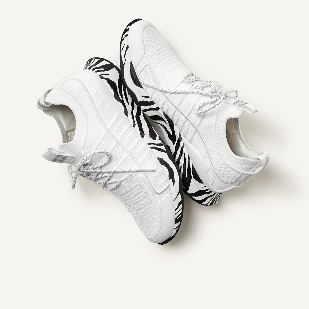 VITAMIN FF Zebra-Sole Knit Sports Trainers
