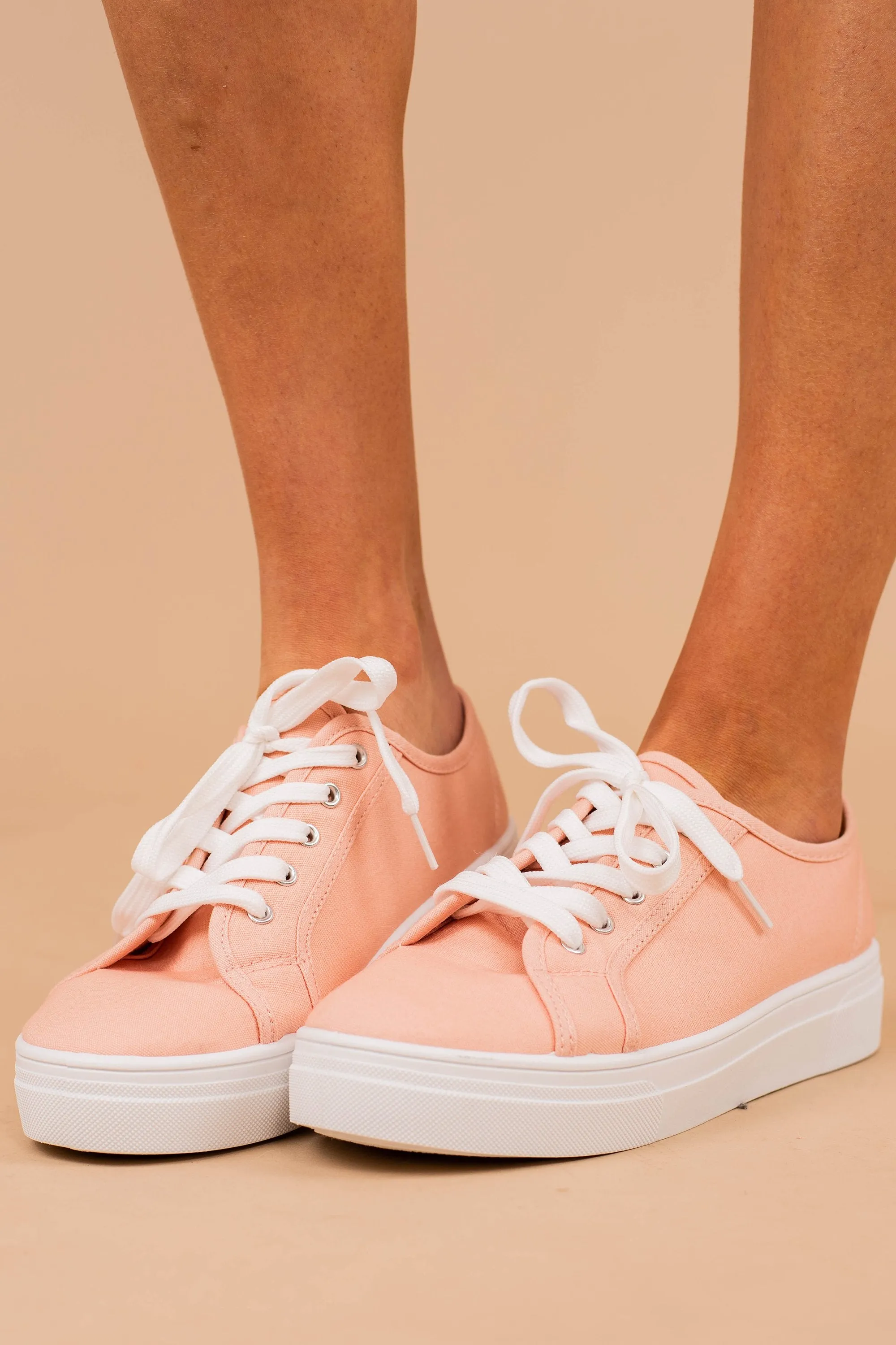 When I'm With You Light Pink Platform Sneakers