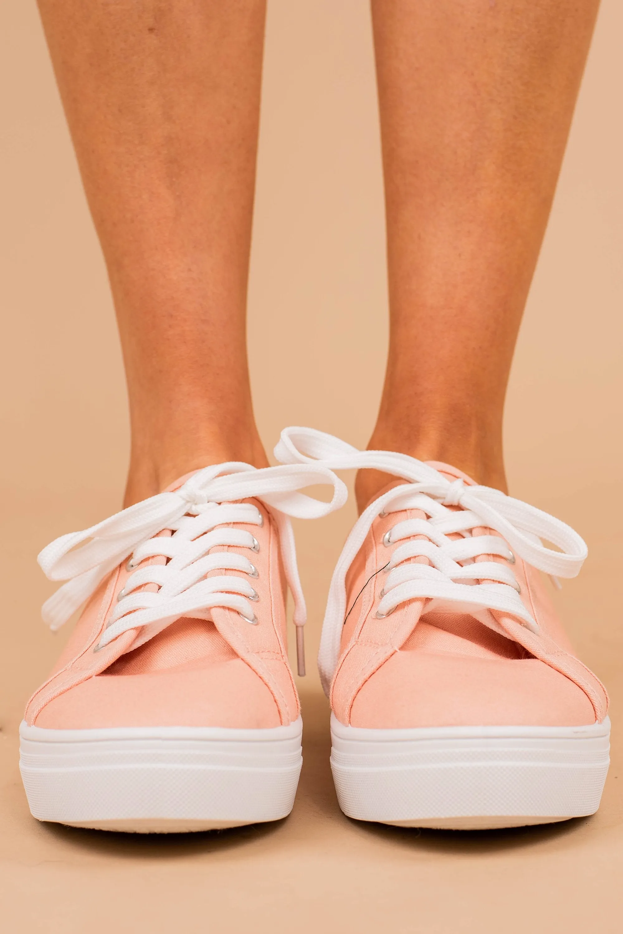 When I'm With You Light Pink Platform Sneakers