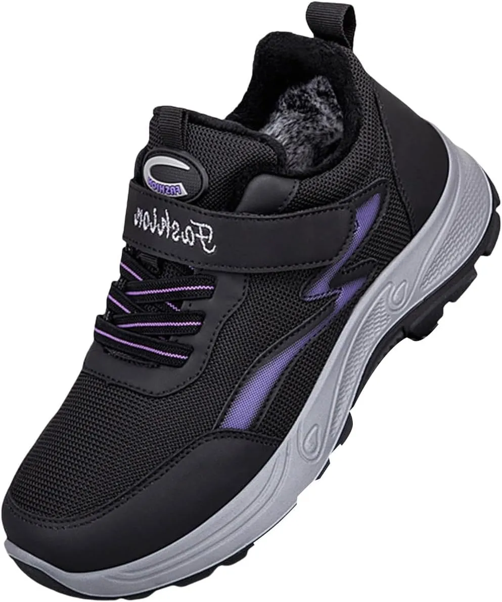 Woman Tennis Shoes Comfortable Platform Plush Lined Sneakers Lightweight Business Casual Walking Running Athletic Shoes