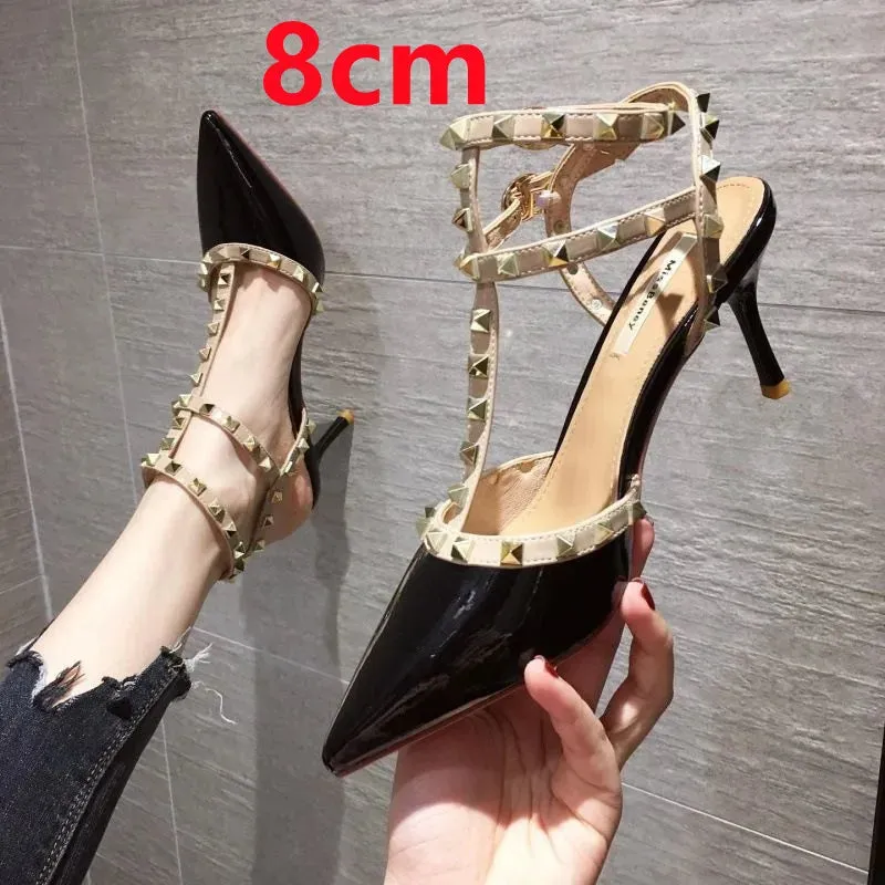 Women Fashion Slip On Office Red High Heel Shoes Lady Classic Black High Quality Office Pumps G6166