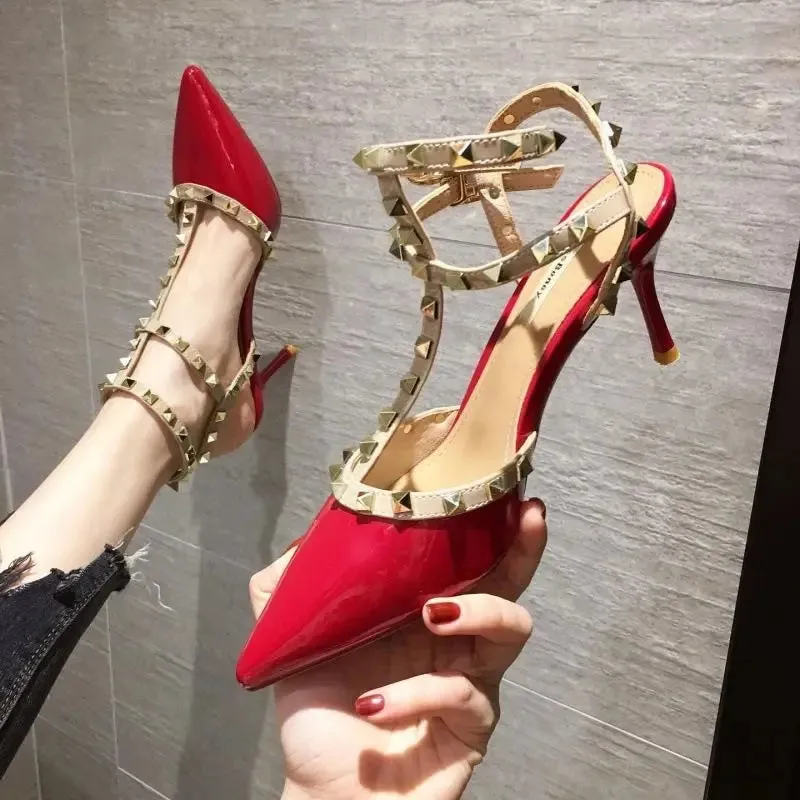 Women Fashion Slip On Office Red High Heel Shoes Lady Classic Black High Quality Office Pumps G6166