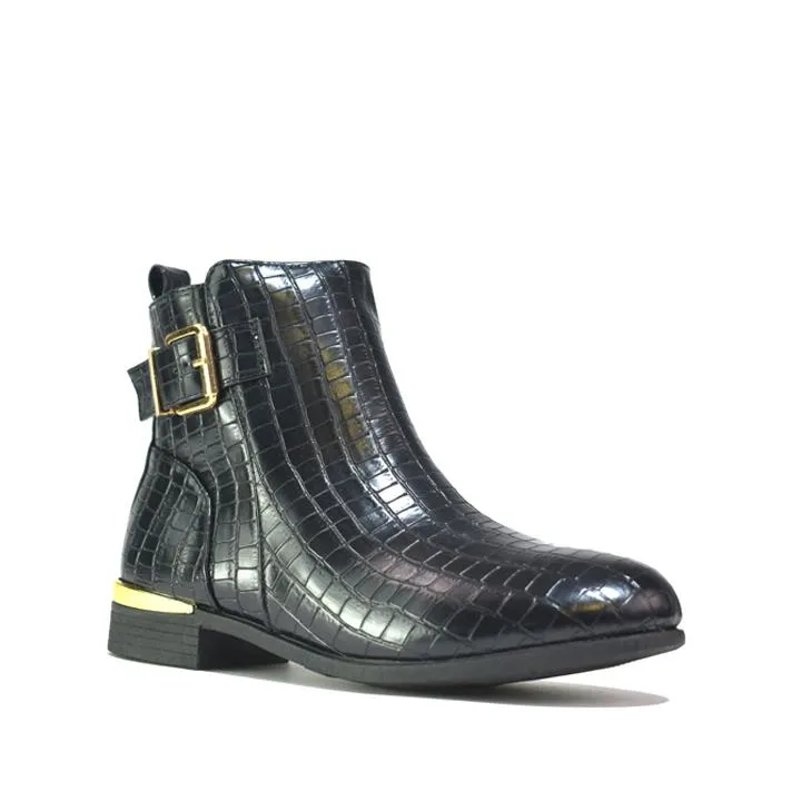 Women's Chelsea Boots Black Croc