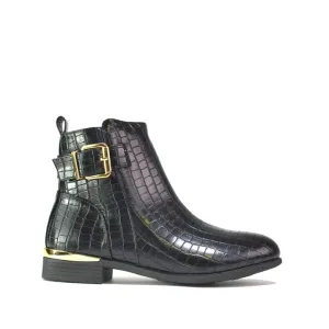 Women's Chelsea Boots Black Croc