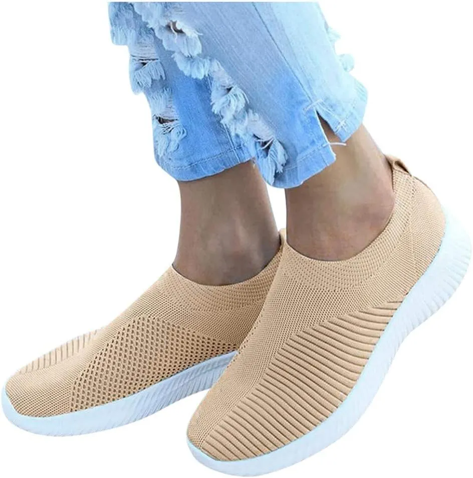 Women's Fashion Sneaker Mesh Slip On Black Non Slip Shoes for Women Comfortable Women Walking Shoes Loafers for Women 2024 High Top Sneakers for Men