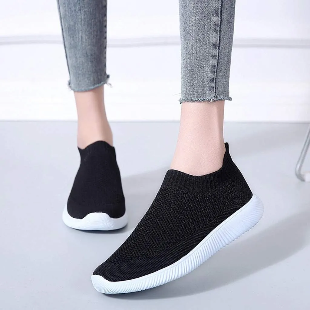 Womens Ladies Walking Running Shoes Slip On Lightweight Mens Running Shoes Mesh Women Casual Shoes Walking Sneakers Brown Tennis Shoe Casual Loafers