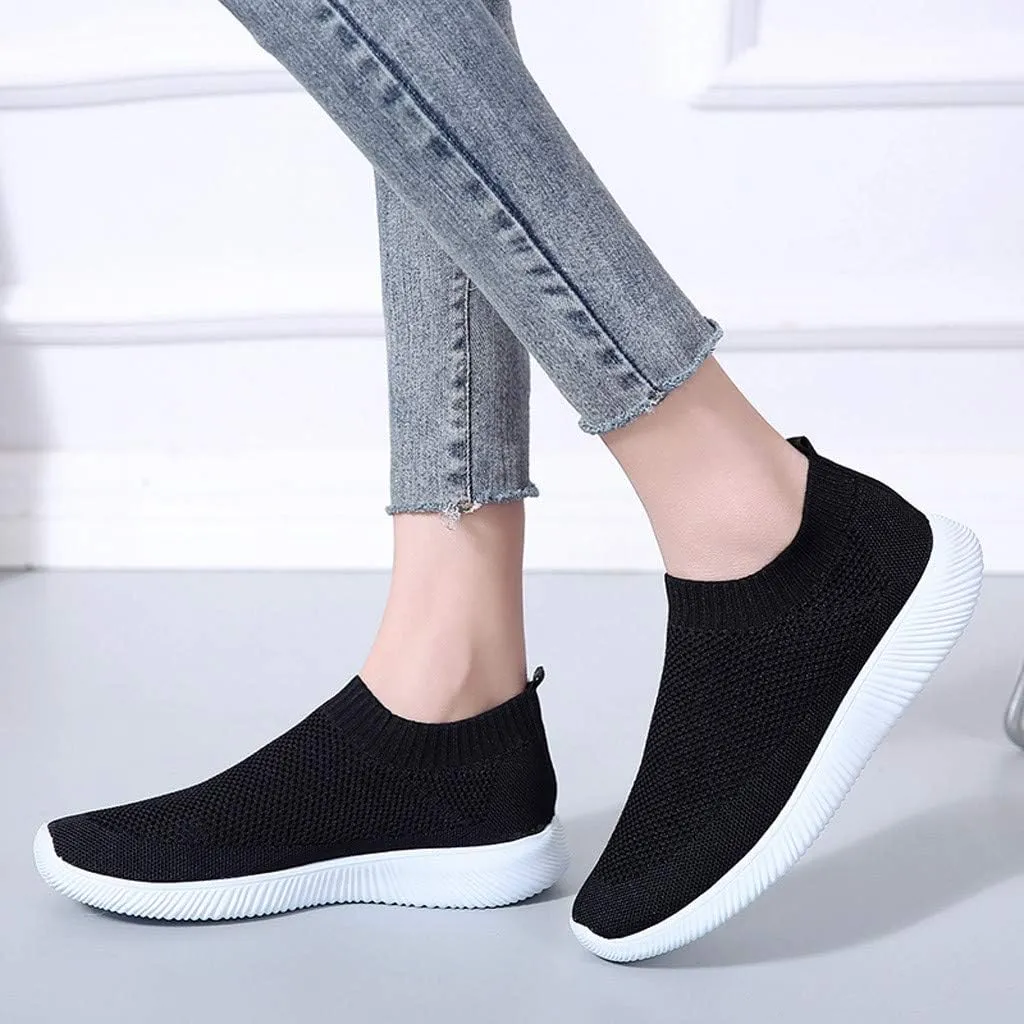 Womens Ladies Walking Running Shoes Slip On Lightweight Mens Running Shoes Mesh Women Casual Shoes Walking Sneakers Brown Tennis Shoe Casual Loafers