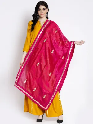 Women'S Magenta Gotta Patti Silk Dupatta
